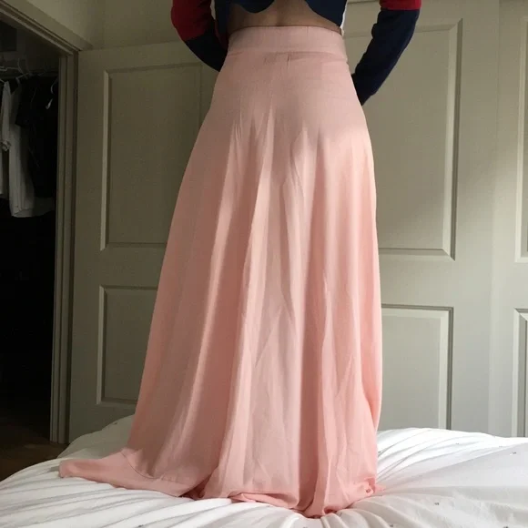 Lili Gal Pink Overlay Pants w/ Attached Wrap Skirt - Picture 5 of 5